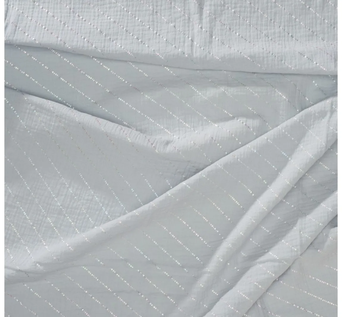 Discount Rico Design Krinkel-Musselin Baumwoll-Stoff mit Hot-Foil Effekt "Streifen"