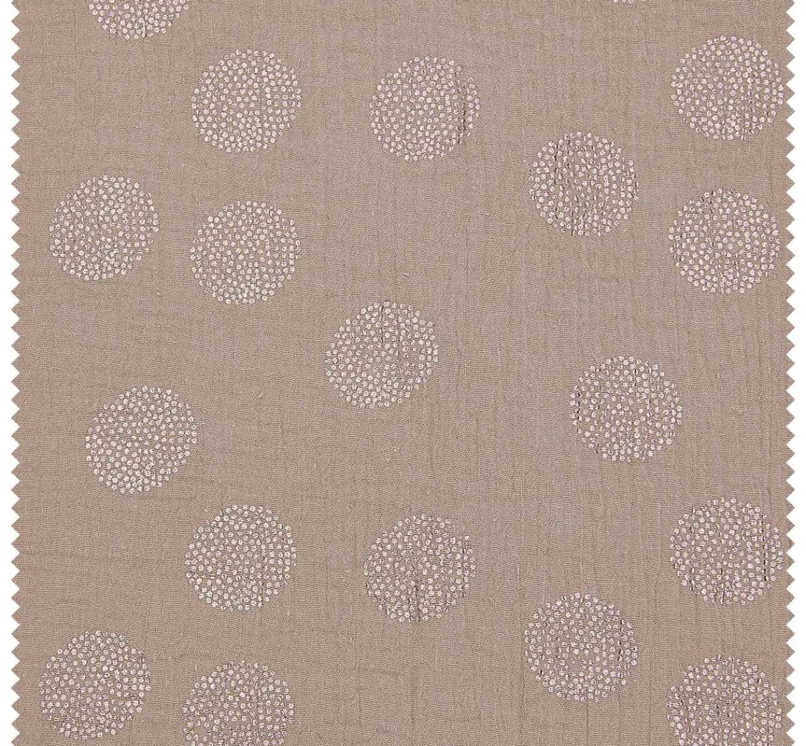 Best Rico Design Krinkel-Musselin Baumwoll-Stoff mit Metallic-Effekt "Sakura Blossom Taupe"