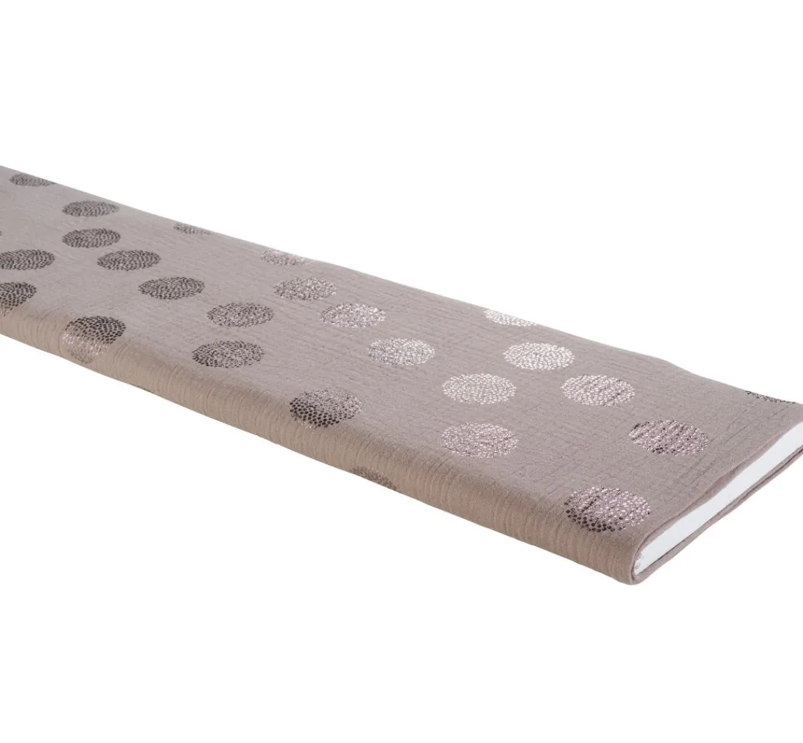 Best Rico Design Krinkel-Musselin Baumwoll-Stoff mit Metallic-Effekt "Sakura Blossom Taupe"