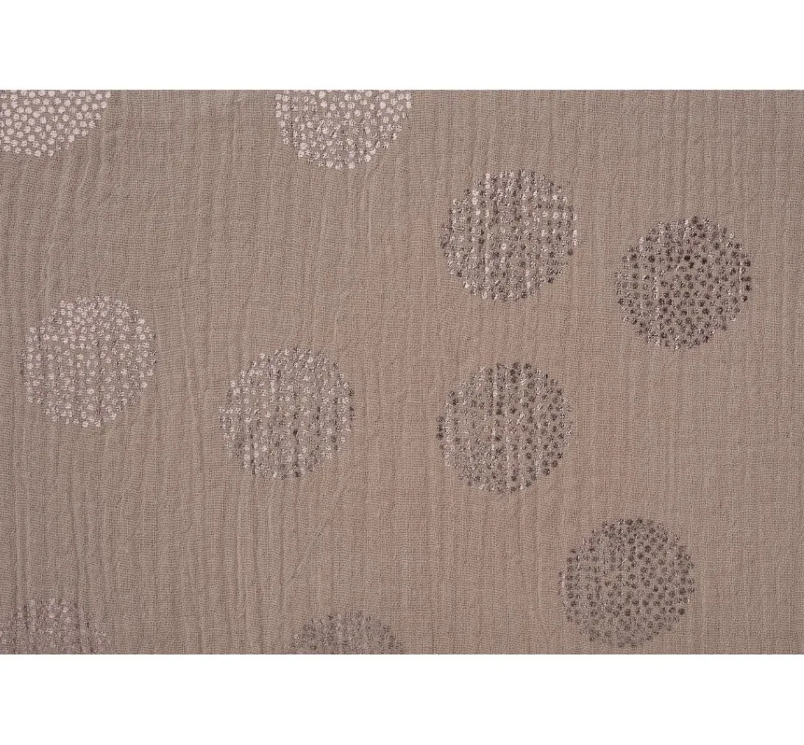 Best Rico Design Krinkel-Musselin Baumwoll-Stoff mit Metallic-Effekt "Sakura Blossom Taupe"