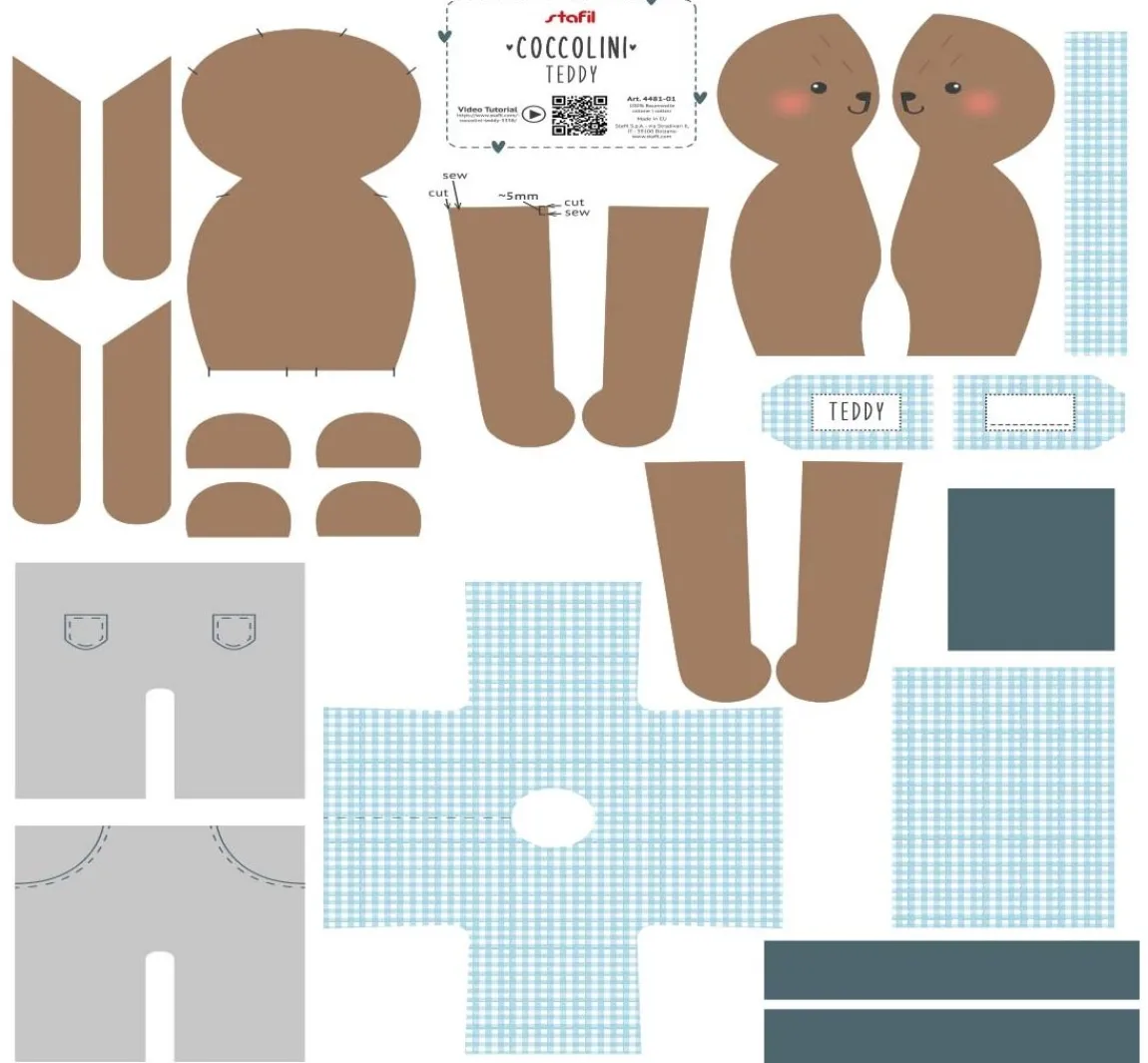 Online stafil Kuscheltier Nähset Coccolini "Teddy"