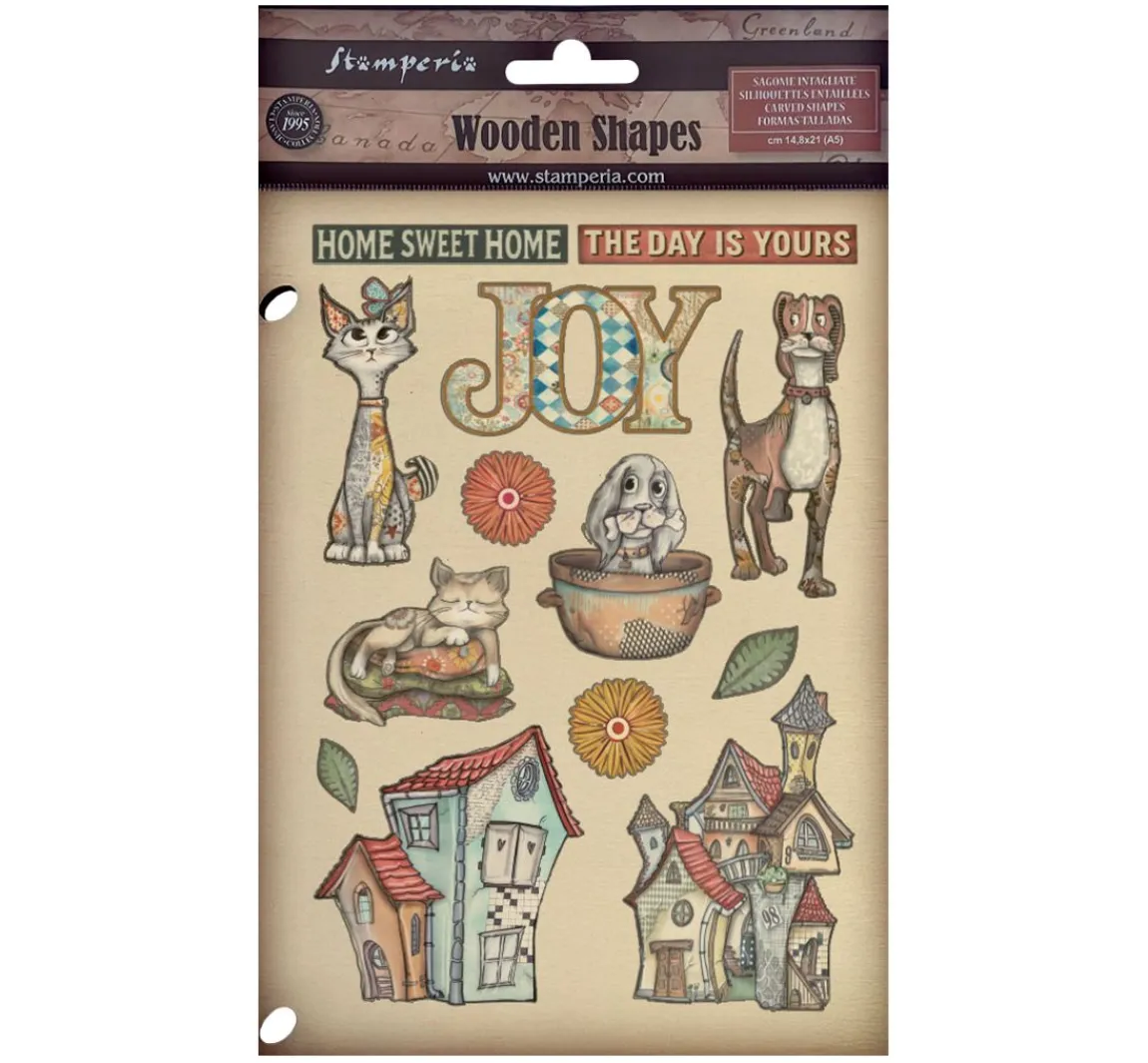 Outlet Stamperia Lasercut-Motive "Furry Friends"