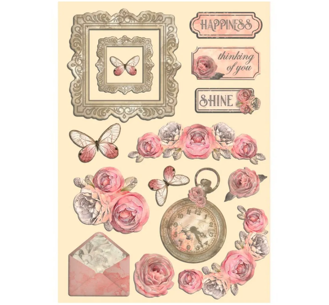 Sale Stamperia Lasercut-Motive "Shabby Rose"