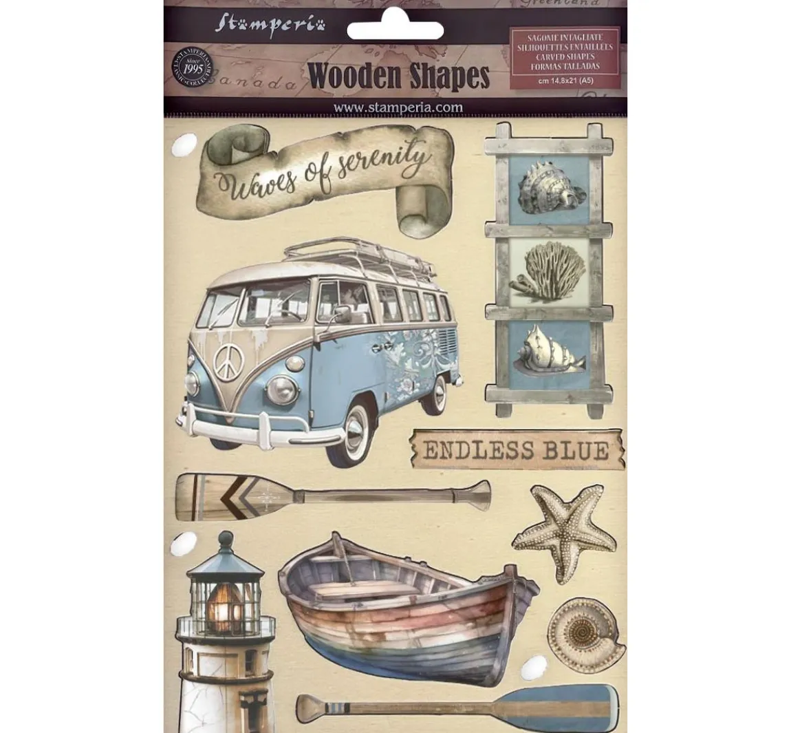 Stamperia Lasercut-Motive "Silent Sea - Endless Blue"