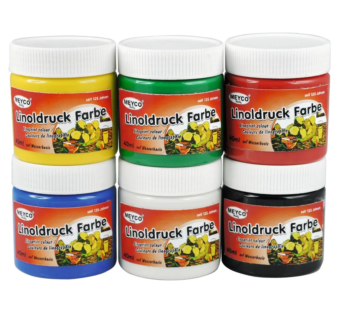 Discount Meyco Linoldruckfarben, 6er-Set