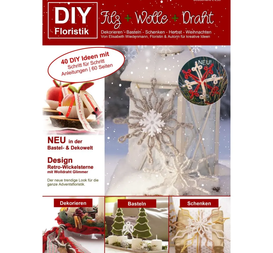 Online ohne Marke Magazin DIY Filz + Wolle + Draht Herbst Weihnachten "Retro-Wickelsterne"