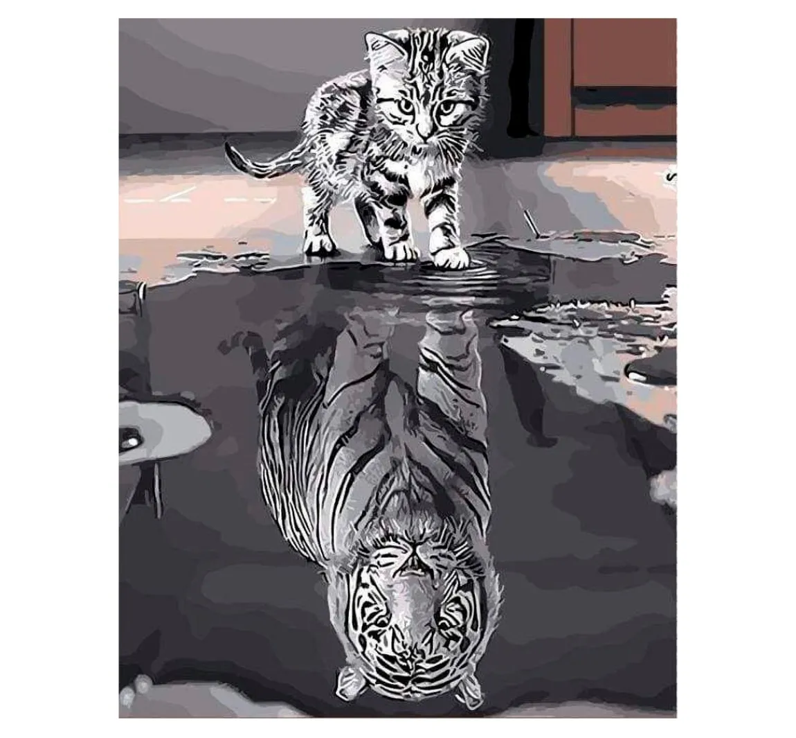 Figured'Art Malen nach Zahlen "Katze und Tiger"