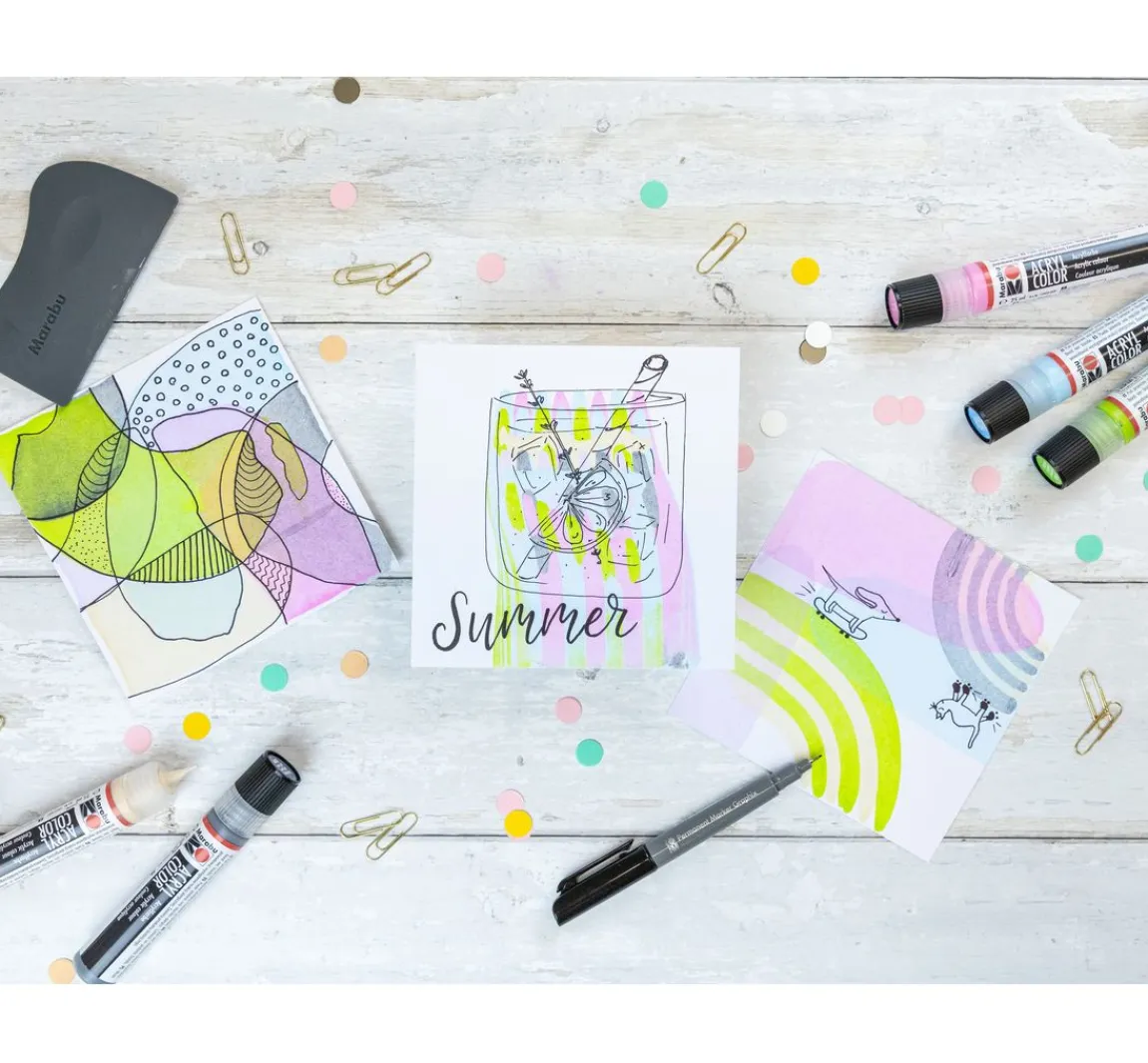 Online Marabu Acryl Color Squeegee Art Set