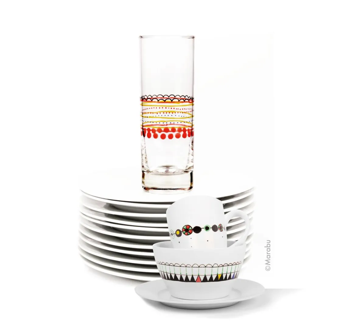 Hot Marabu Porcelain & Glass "Painter", 5er-Set