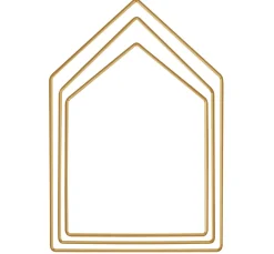 Best Rayher Metallring "Haus", 3er-Set, Goldfarben