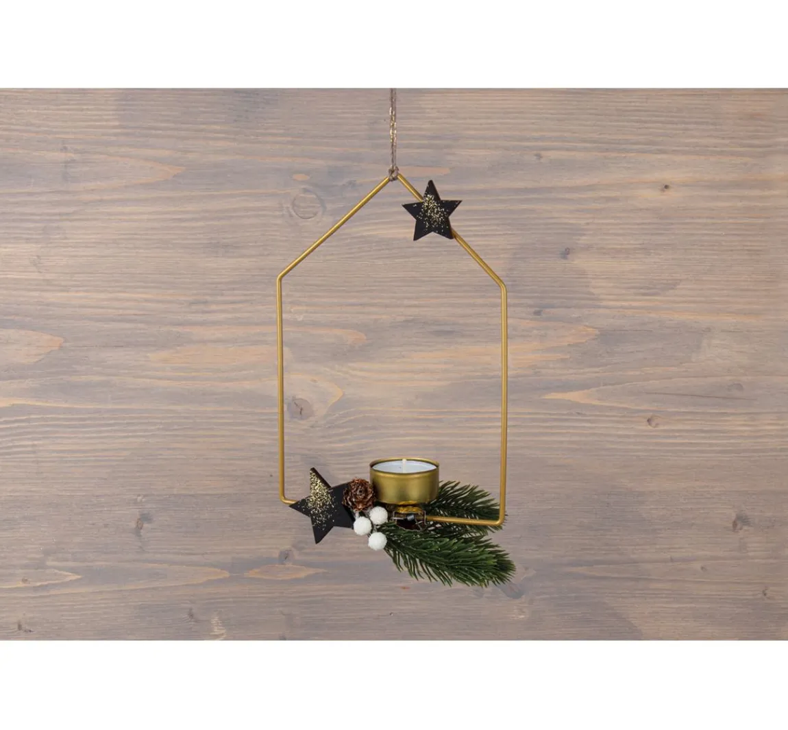 Best Rayher Metallring "Haus", 3er-Set, Goldfarben