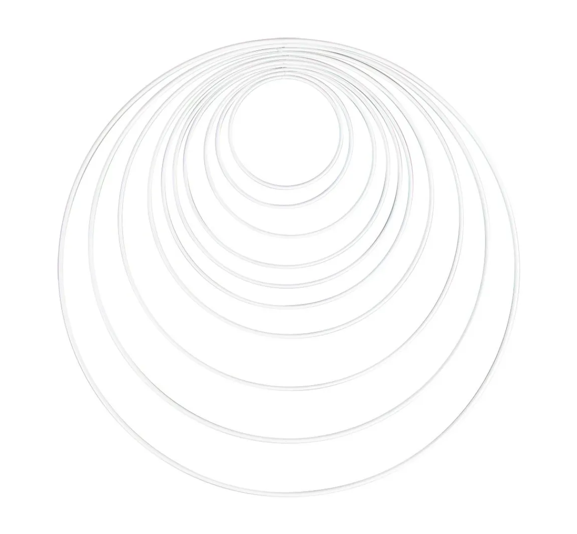 Clearance Rayher Metallring "Kreis", 10 - 40 cm, 10er-Set, Weiß
