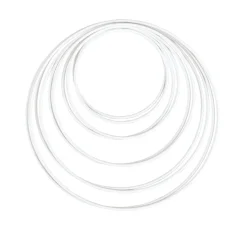 Clearance Rayher Metallring "Kreis", Weiß, 10er-Set