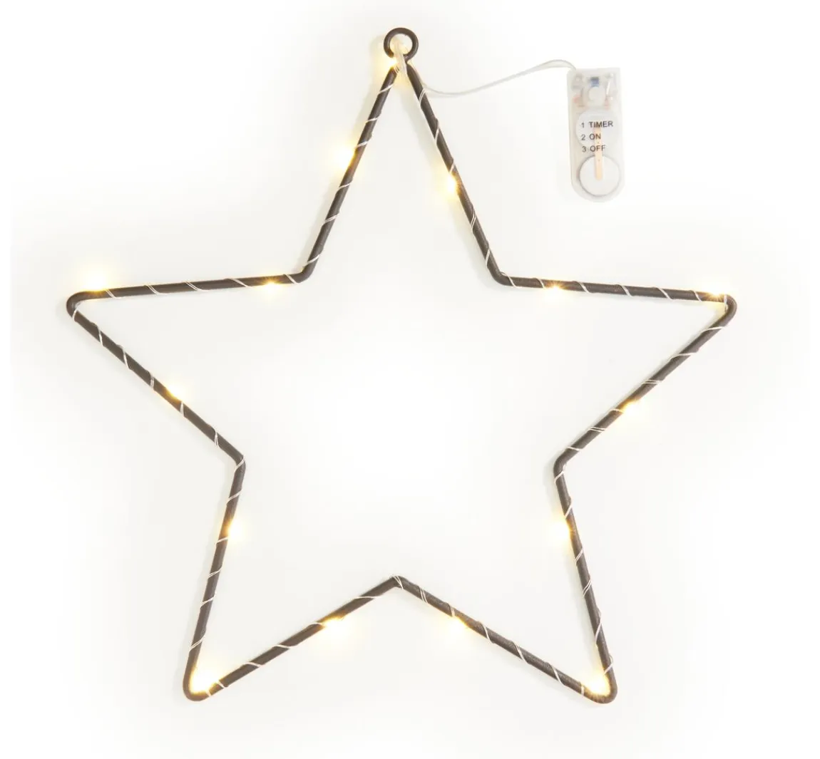 Sale ohne Marke Metallring-Stern "Star" mit LED-Licht