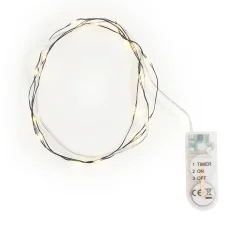 Clearance ohne Marke Micro LED Lichterkette, mit Timer, schwarzer Draht, 20 LEDs