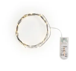 New ohne Marke Micro-LED-Lichterkette, mit Timer, schwarzer Draht, 30 LEDs