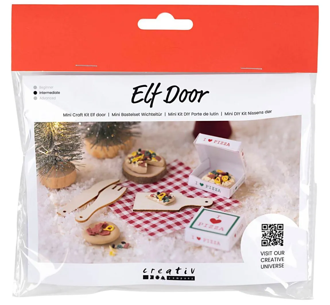 Outlet creativ company Mini Bastelset Wichteltür "Pizza"