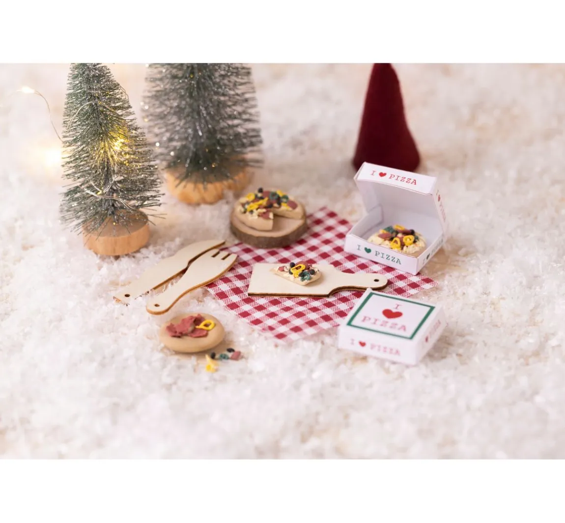 Outlet creativ company Mini Bastelset Wichteltür "Pizza"
