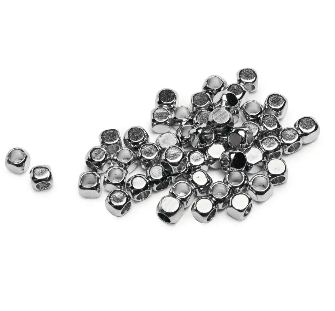 Outlet UIT Mini Metall-Perle "Würfel", 50 Stück