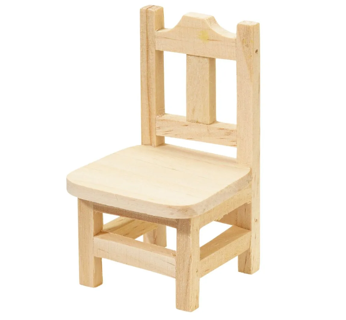 Discount HobbyFun Miniatur Holzstuhl