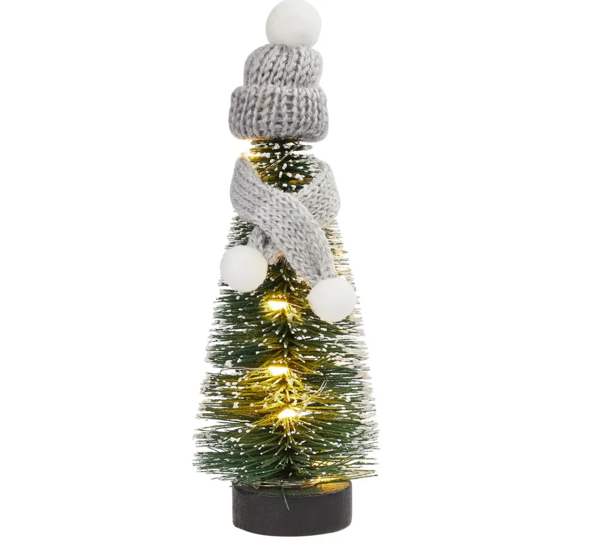 Hot HobbyFun Miniatur Tanne mit LED Beleuchtung, 14 cm