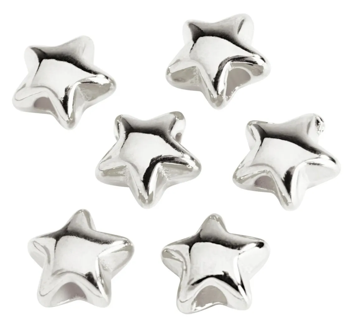 Clearance Rayher Mini-Metall-Perle "Stern", 6 Stück