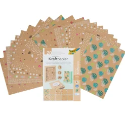 New folia Motivblock "Kraftpapier mit Motivdruck"
