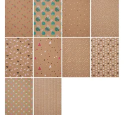 New folia Motivblock "Kraftpapier mit Motivdruck"