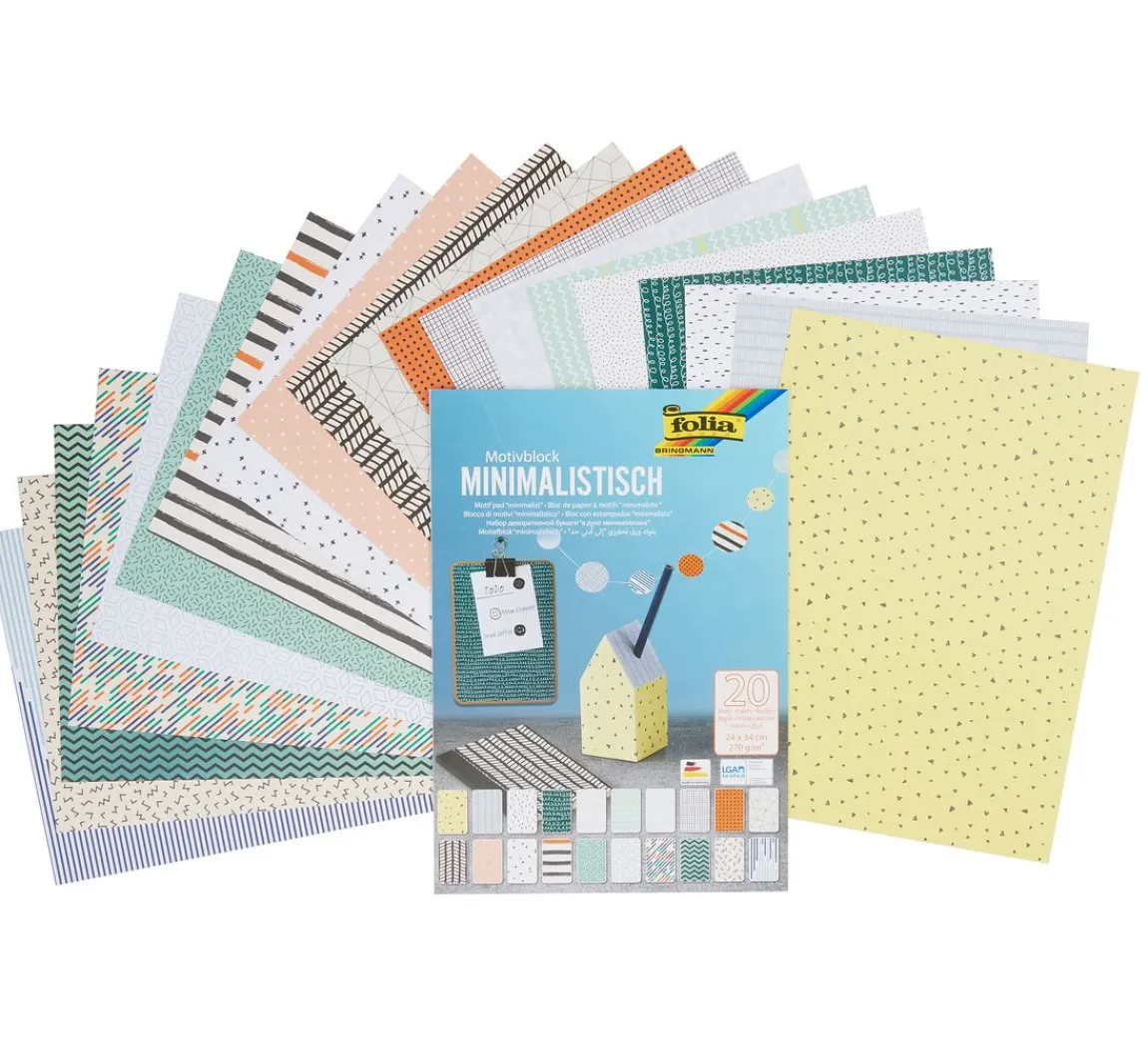 New folia Motivblock "Minimalistisch", 270 g/m², 24x34cm, 20 Blatt