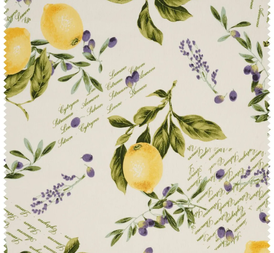 Outlet VBS Marktplatz Motiv-Stoff Leinenoptik "Citrus"