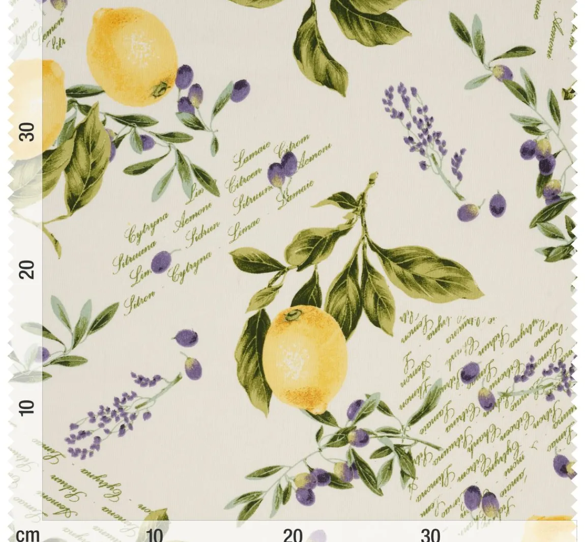 Outlet VBS Marktplatz Motiv-Stoff Leinenoptik "Citrus"