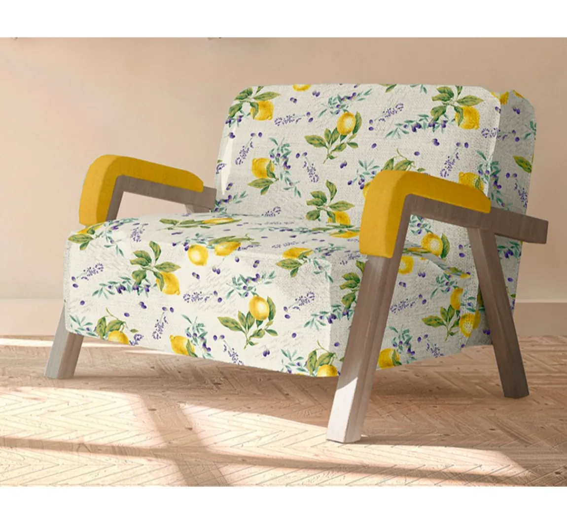 Outlet VBS Marktplatz Motiv-Stoff Leinenoptik "Citrus"