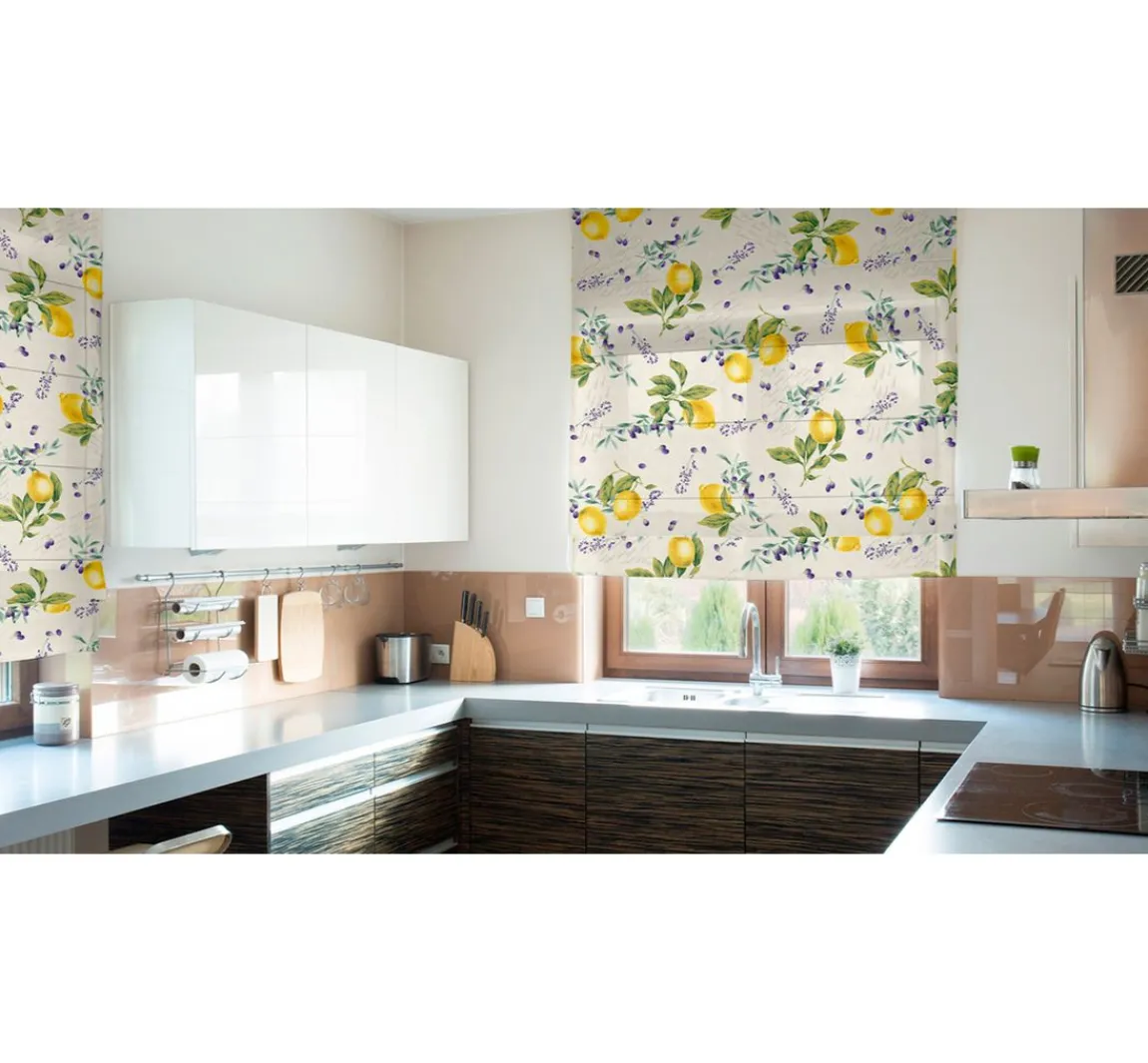Outlet VBS Marktplatz Motiv-Stoff Leinenoptik "Citrus"