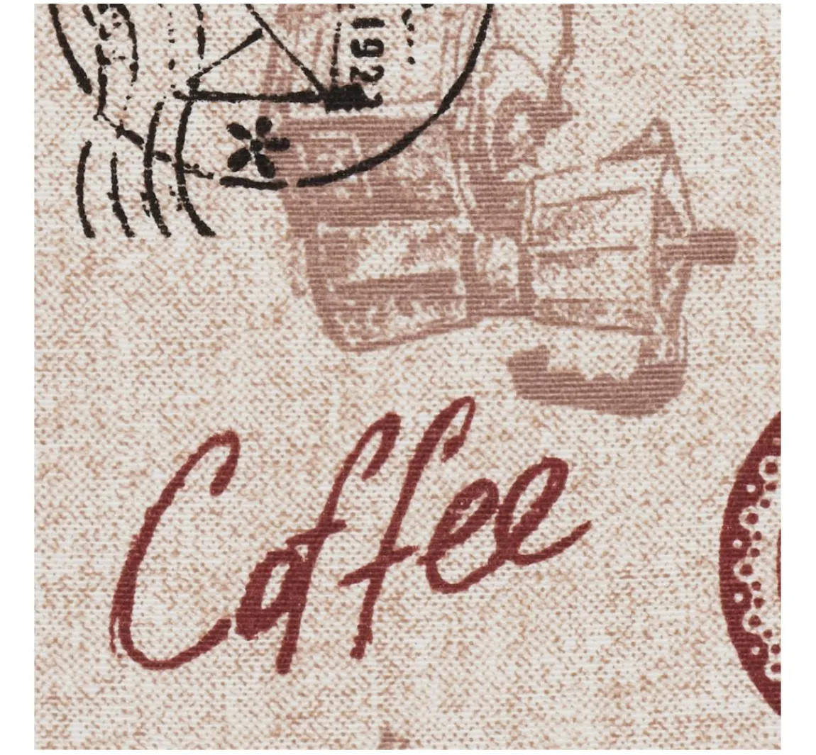 New VBS Marktplatz Motiv-Stoff Leinenoptik "Coffee"