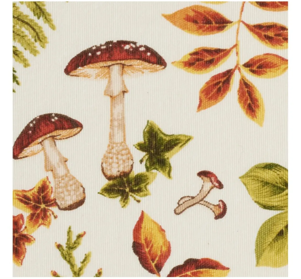 Online VBS Marktplatz Motiv-Stoff Leinenoptik "Herbstblätter und Pilze"