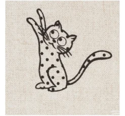 Sale VBS Marktplatz Motiv-Stoff Leinenoptik "Katzen"