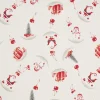 Clearance VBS Marktplatz Motiv-Stoff Leinenoptik mit Golddruck "Snowman and Santa"
