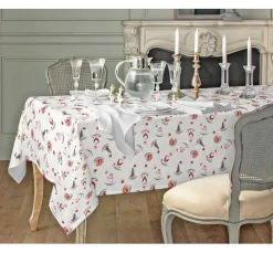 Clearance VBS Marktplatz Motiv-Stoff Leinenoptik mit Golddruck