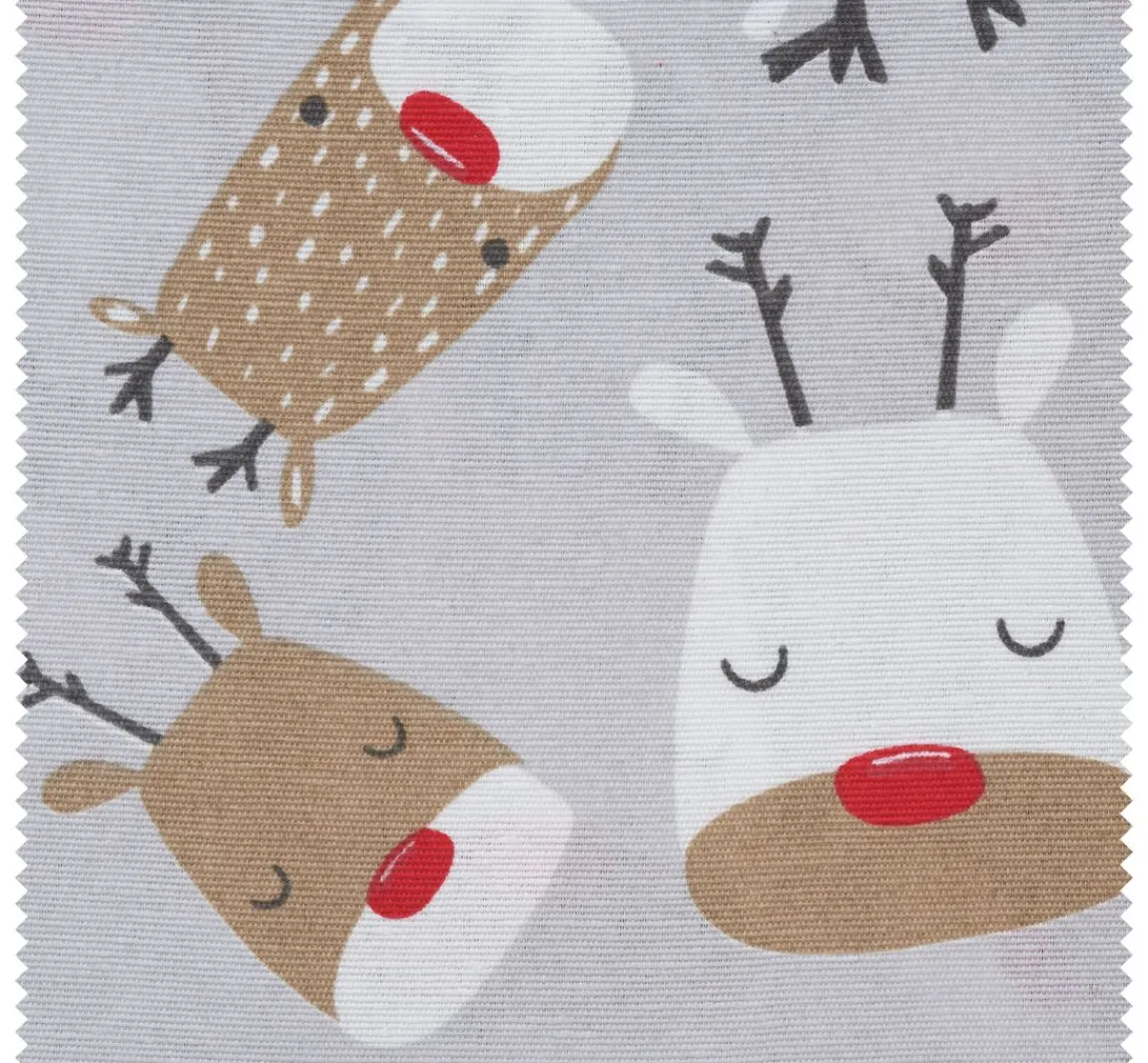 Clearance VBS Marktplatz Motiv-Stoff Leinenoptik "Red Nose Rudi"