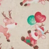 VBS Marktplatz Motiv-Stoff Leinenoptik "Reindeer Rudolph"