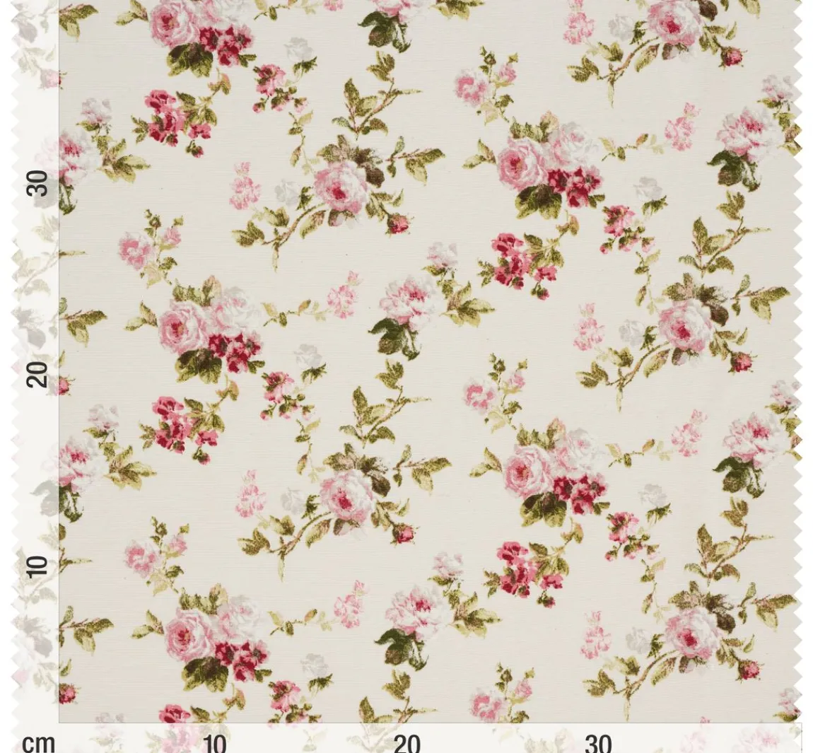 Discount VBS Marktplatz Motiv-Stoff Leinenoptik "Rosen"