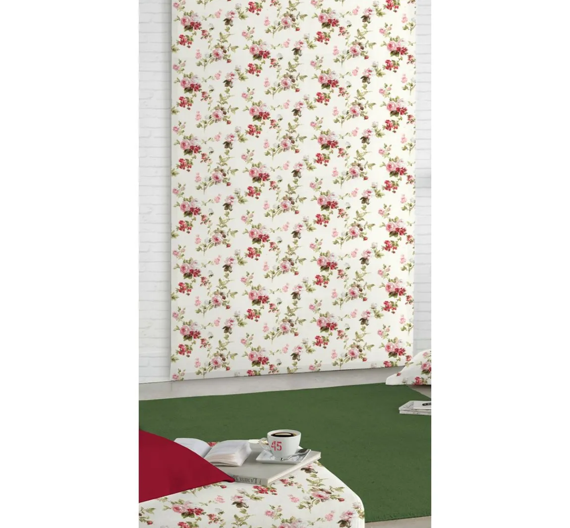 Discount VBS Marktplatz Motiv-Stoff Leinenoptik "Rosen"