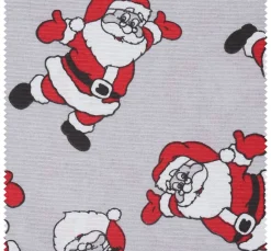 New VBS Marktplatz Motiv-Stoff Leinenoptik "Santa"