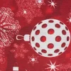 VBS Marktplatz Motiv-Stoff Leinenoptik "Weihnachtskugeln-Rot"