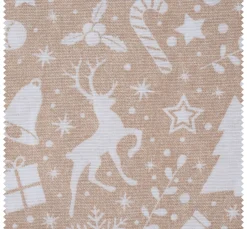VBS Marktplatz Motiv-Stoff Leinenoptik "Xmas all over"