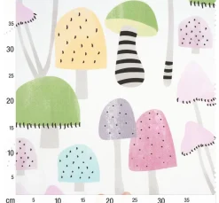 VBS Marktplatz Motiv-Stoff Satinoptik "Bunte Pilze"