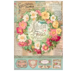 Best Stamperia Motiv-Strohseide "Album of Roses"