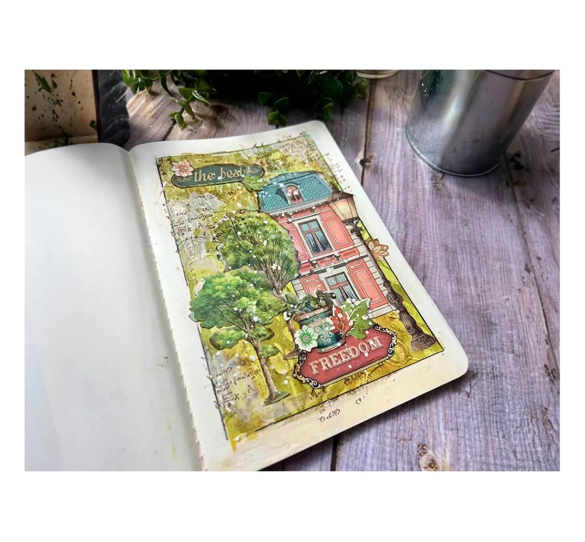 Sale Stamperia Motiv-Strohseide "Art of Travelling"