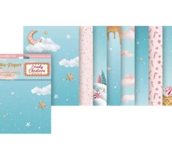 Discount Stamperia Motiv-Strohseide Backgrounds "Candy Christmas"