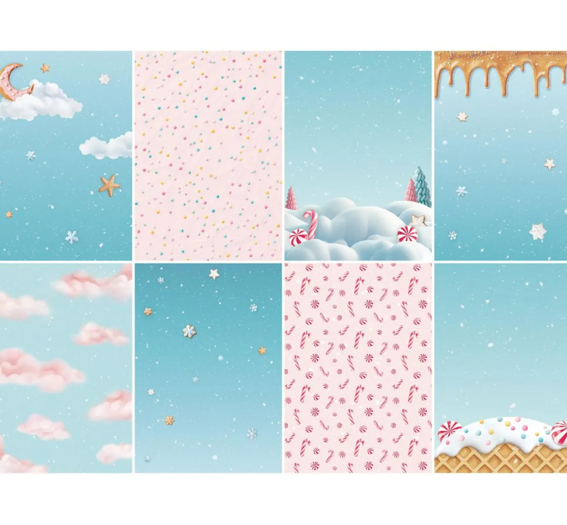 Discount Stamperia Motiv-Strohseide Backgrounds "Candy Christmas"